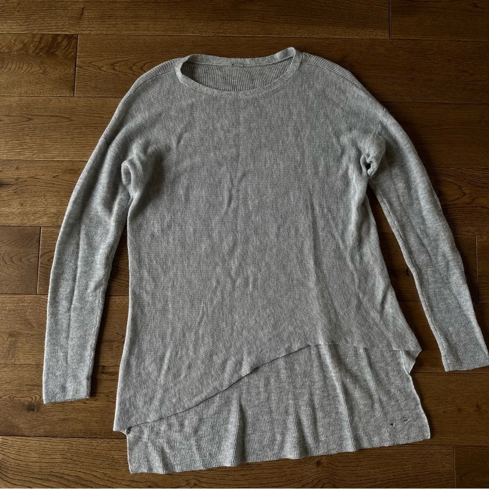 Eileen Fisher Merino Wool Alpaca Blend Gray Sweater Sz S